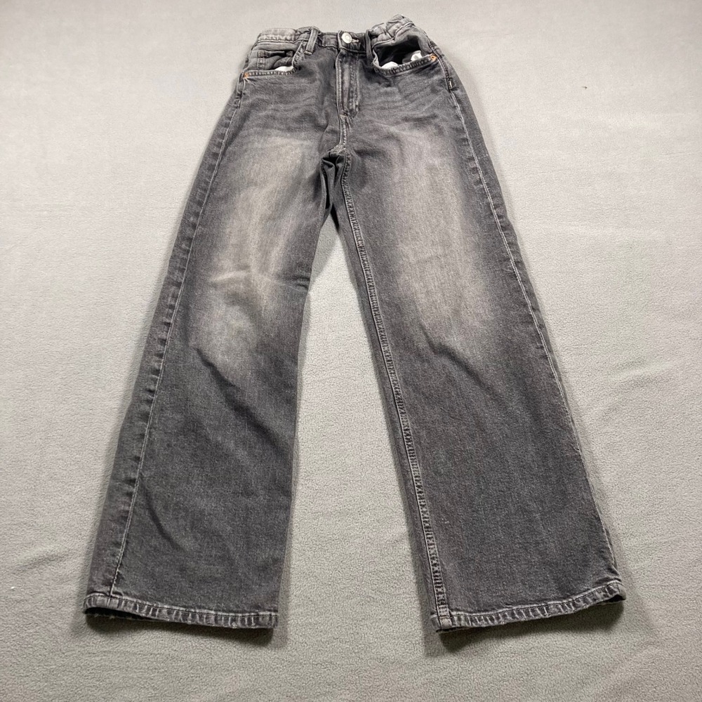 H&M Jeans Girls 12 Gray Wide Leg High Waist